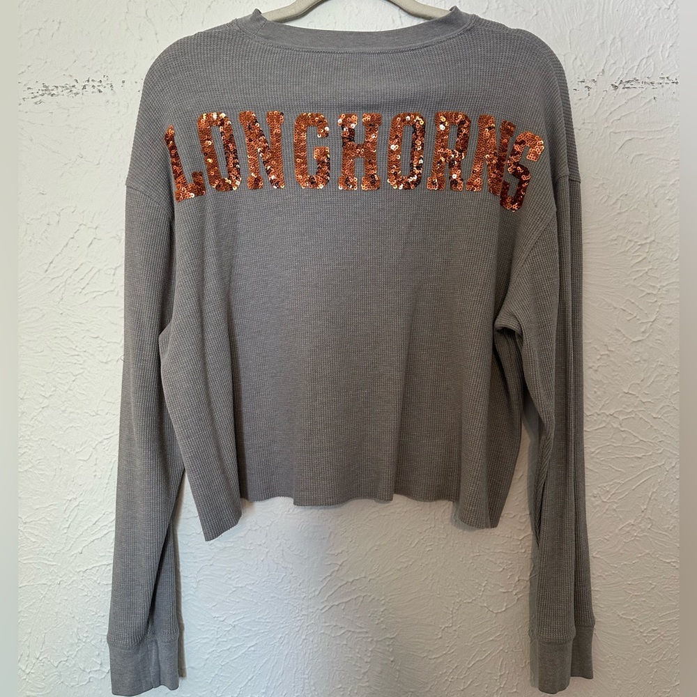 Vintage Texas Longhorns Longsleeve PINK Victoria's Secret Gray Shirt